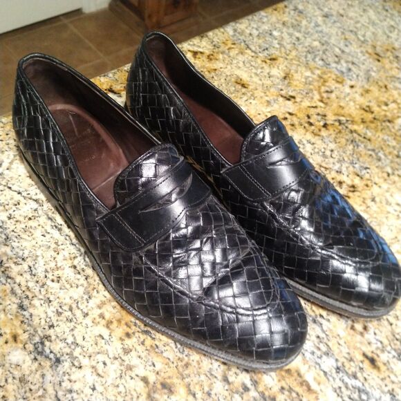 Allen Edmonds Sarasota 1072 Black Leather Weave Penny Loafers Slip On Men's 9.5B - Picture 2 of 15